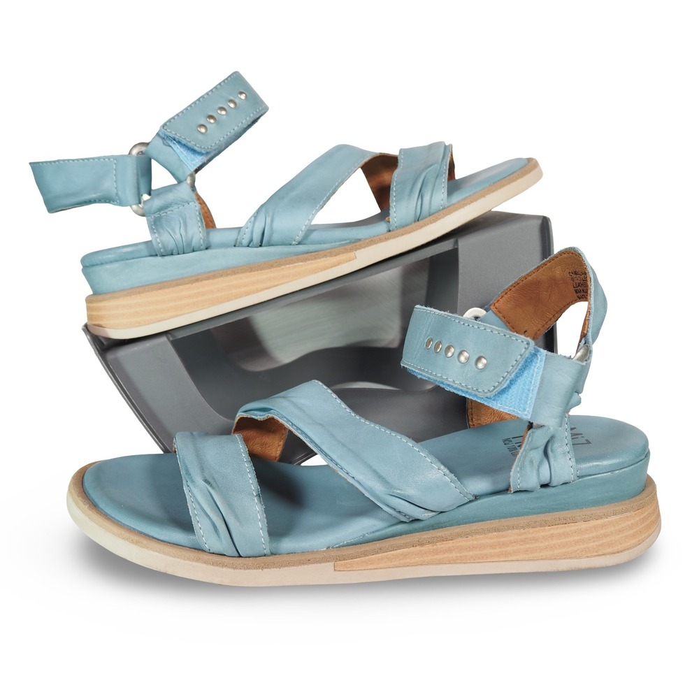 Miz Mooz Camellia Slingback Sandals Women Size 7.5-8 Blue Leather Hook and Loop